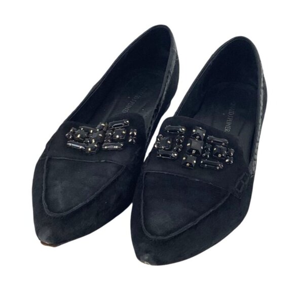 Donald J Pliner Shoes - Donald J Pliner Loafers 9M Black Embellished Haircalf & Leather Womens Shoes